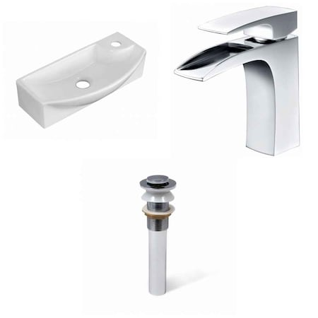 17.75-in. W Above Counter White Vessel Set For 1 Hole Right Faucet